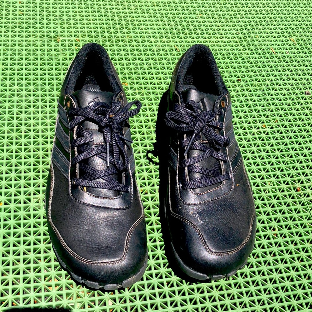 Black adidas golf shoes!